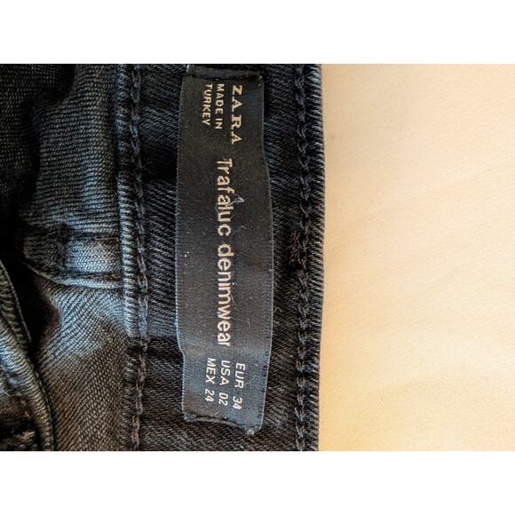 Zara trafaluc Denimwear Womens‎ Embroidered Sz 2 Skinny - Picture 13 of 13